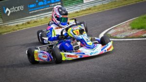 Holding off another kart at Wombwell BKC Round 8
